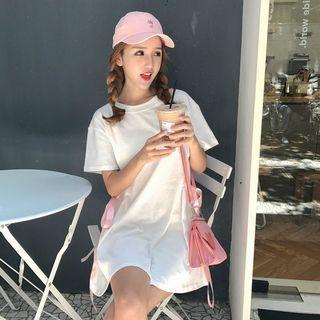 Short-sleeve Bow-tied T-shirt Dress