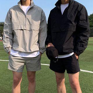 Set: Long-sleeve Half-zip Top + Shorts