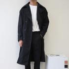 Double-breasted Boxy Long Trench Coat With Belt