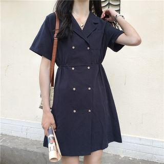 Double Breasted V-neck Dress