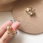 Faux Crystal Flower Earring 1 Pair - Flower - Earrings - One Size