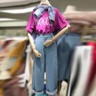Set:short-sleeve Lettering T-shirt + Wide-leg Jeans