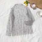 Floral Embroidered Long-sleeve Mesh Top