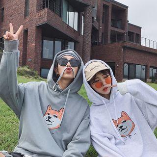 Dog Print Couple Matching Hoodie
