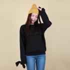 Tie-cuff Lace-detail Sweatshirt