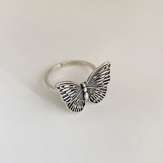 925 Sterling Silver Butterfly Open Ring Butterfly - One Size