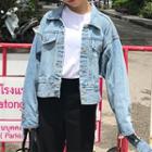 Cut Out Back Denim Jacket