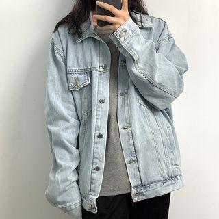 Washed Denim Jacket / Wide-leg Pants