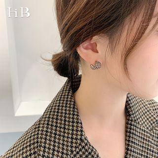 Houndstooth Bobble Stud Earring 1 Pair - As Shown In Figure - One Size