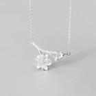 925 Sterling Silver Rhinestone Branches Pendant Necklace As Shown In Figure - One Size