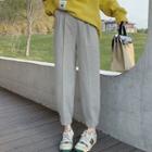 Plain Button-cuff Pants