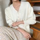 Lace-collar Knit Cardigan