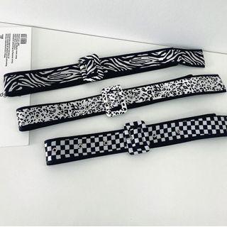 Pattern Square Buckled Belt
