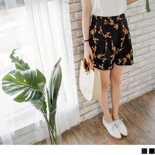 Floral Print A-line Shorts