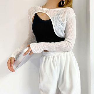 Long-sleeve Sheer Shrug