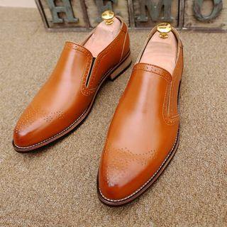 Genuine Leather Perforated Loafers