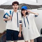 Couple Matching Elbow-sleeve Hoodie / Hoodie Short-sleeve Dress