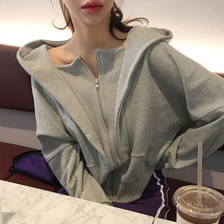 Drop-shoulder Layered Hoodie