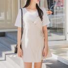 Sleeveless Linen Blend A-line Mini Wrap Dress