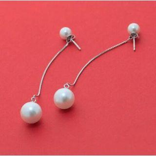 Faux Pearl Ear Jacket 1 Pair - White - One Size