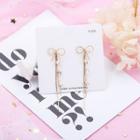Alloy Rhinestone Bow Fringed Earring 1 Pair - As Shown In Figure - One Size