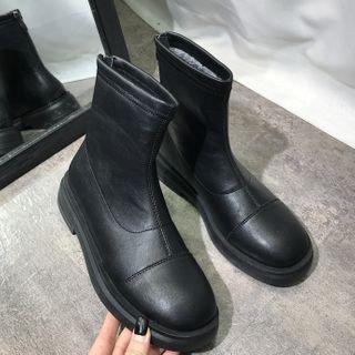 Fleece Lined Block-heel Short Boots