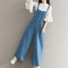 Buttoned Wide Leg Dungaree