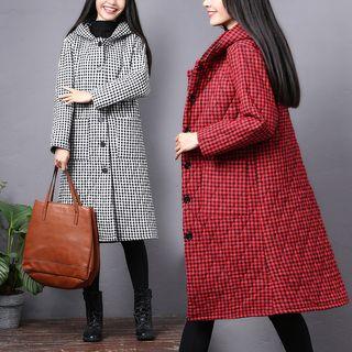 Quilted Single-breasted Hooded Coat