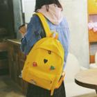 Applique Canvas Backpack With Pouch