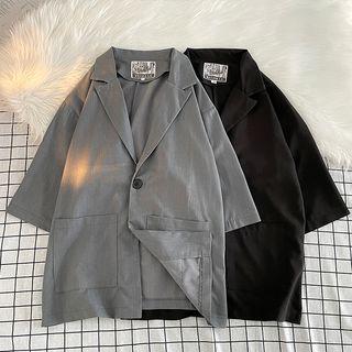Elbow Sleeve Single Button Blazer