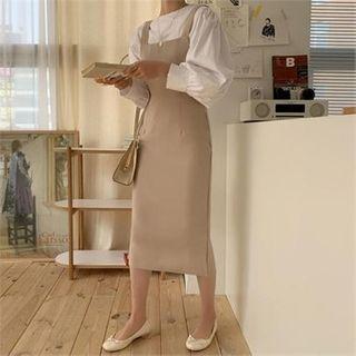 Zip-back Sheath Suspender Dress