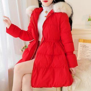 Hooded Rabbit Ear Faux Furry Cardigan