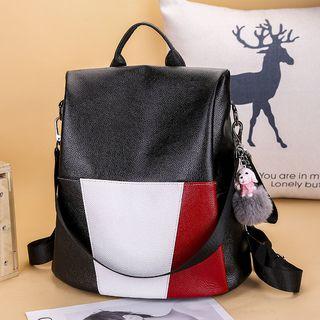 Color Block Backpack Black - 18 Inch