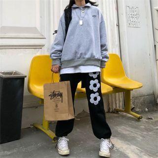 Floral Embroidery Sweatpants