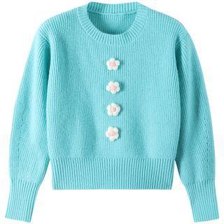 Flower Cropped Sweater