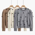 Round Neck Pom Pom Sweater