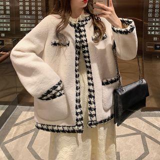 Houndstooth Panel Coat