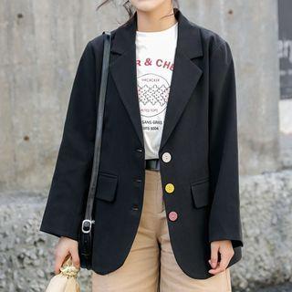 Colored Button Blazer