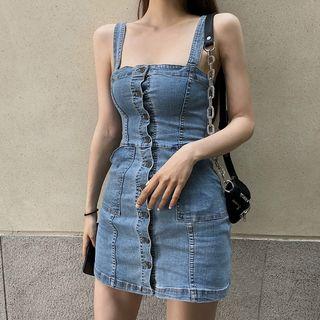 Sleeveless Denim Mini Sheath Dress