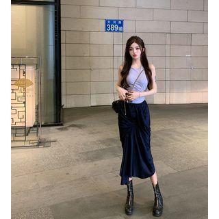 Scoop Hem Tank Top / Mermaid Midi Skirt
