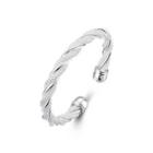 Simple And Fashion Geometric Twisted Rope Bangle Silver - One Size