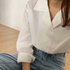 Double-breasted Long-sleeve Loose-fit Shirt