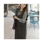 V-neck Pocket-detail Jumper Dress