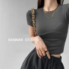 Patchwork Skinny Crop T-shirt In 6 Colors