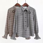 Flared-cuff Plaid Shirt