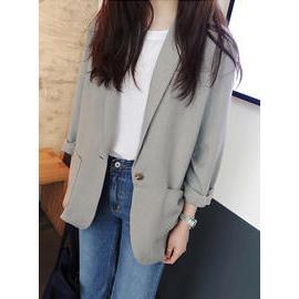 Shawl-collar Linen Blend Blazer