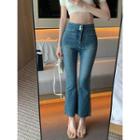 High-waist Flared Cropped Jeans / High-waist Flared Jeans