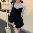 Drawstring-waist Mini Sweatshirt Dress