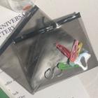 Transparent Pvc Zip Pouch 1 Pc - Black - One Size