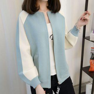 Panel Embroidered Knit Jacket
